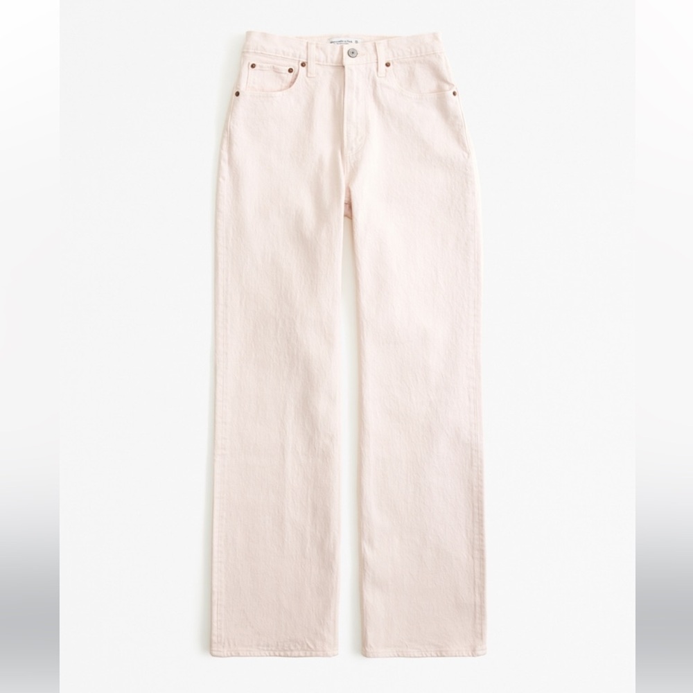 Abercrombie & Fitch Women's Straight Leg Jeans - Light Pink
